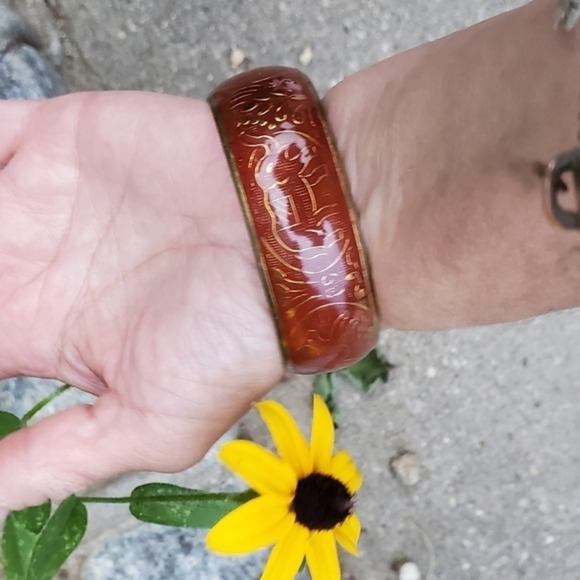 Vintage enamel bangle - Picture 1 of 7